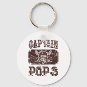Vintage Captain Pops Personalised Pirate Pontoon B Key Ring