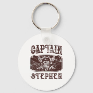Vintage Captain Stephen Personalised Pirate Pontoo Key Ring
