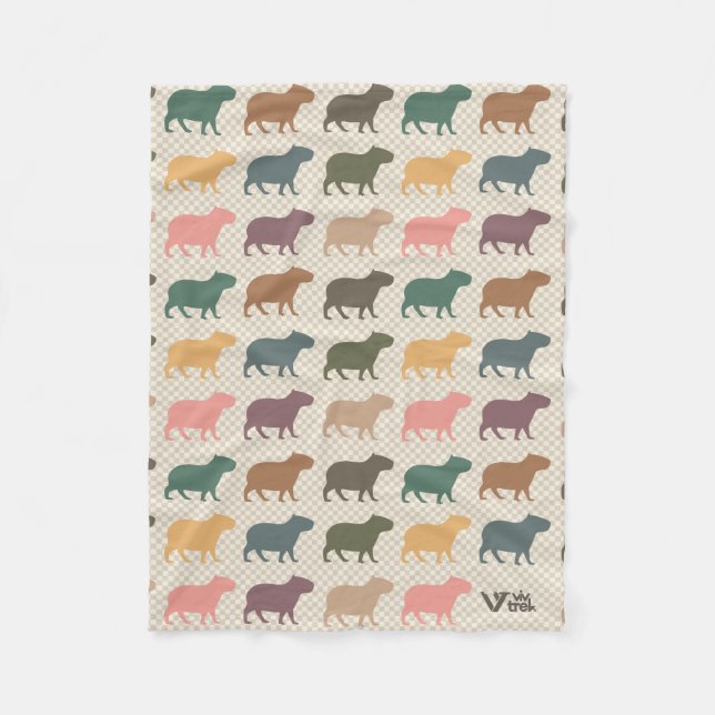 Vintage Capybara Blanket Capybara Lover Blanket (Front)