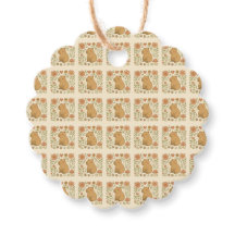 Vintage Capybara Floral Favour Tags 