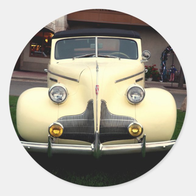 Vintage Car 092 Classic Round Sticker (Front)