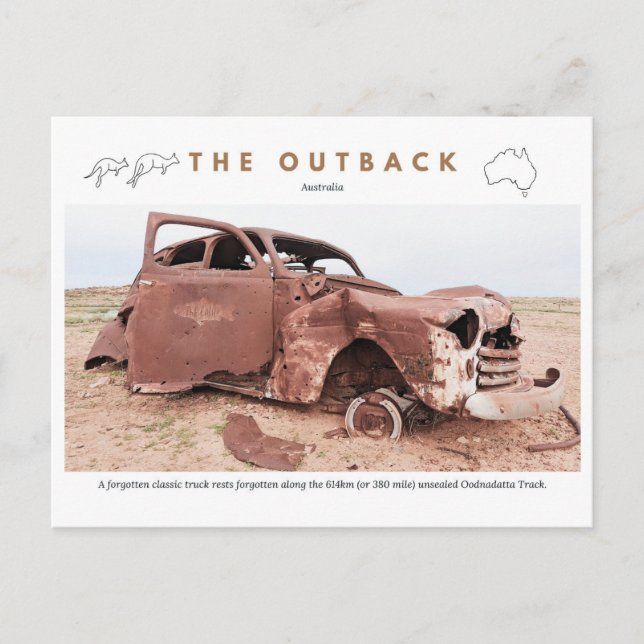 Vintage Car Abandoned Holiday Postcard (Front)