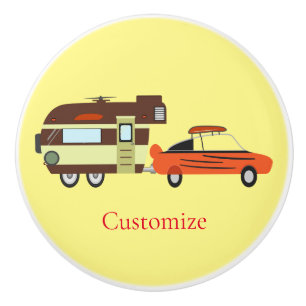 Vintage Car and Camper Thunder_Cove Ceramic Knob