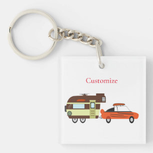 Vintage Car and Camper Thunder_Cove Key Ring