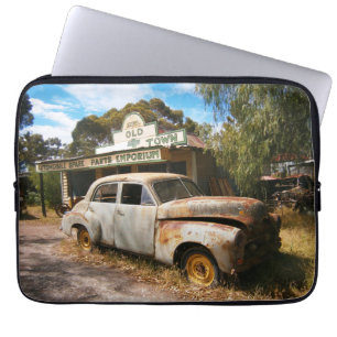Vintage Car And Garage, Laptop Sleeve