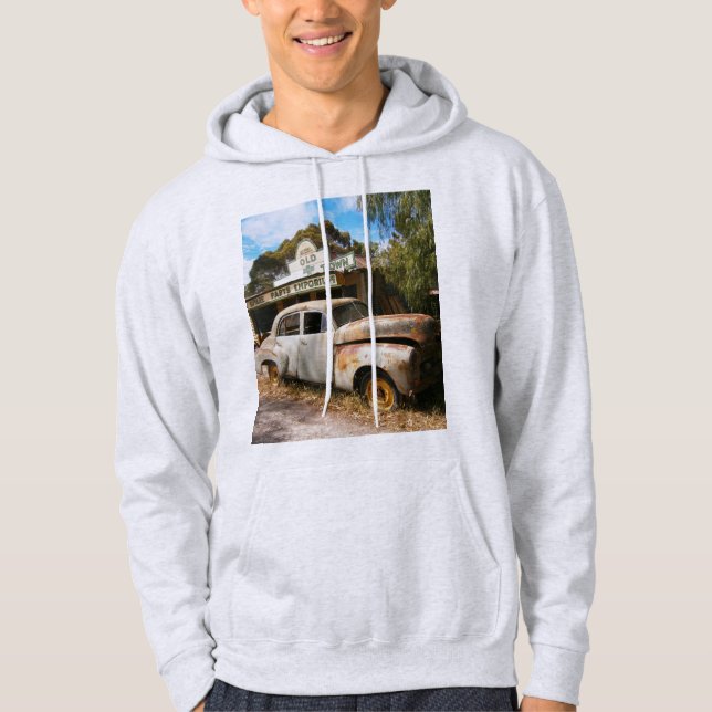 Vintage Car And Garage, Mens Hoodie (Front)