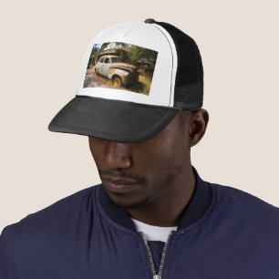 Vintage Car And Garage, Mens Truckers Hat