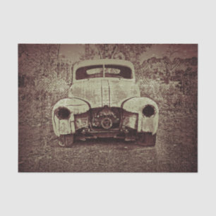 Vintage Car Antique Rustic Texture Sepia Decoupage Tissue Paper