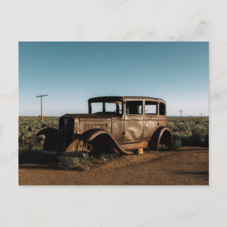 Vintage car at Petrified Forest National Park Postcard