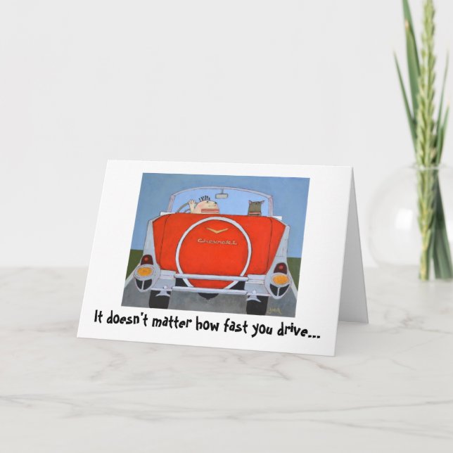 Vintage Car Birthday Card (Front)