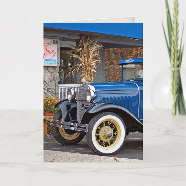 Vintage Car Birthday Card (Front)