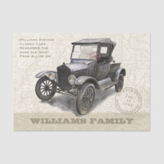 Vintage Car Black Classic 1920s Tissue Paper