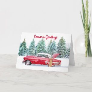 Vintage Car Christmas Card