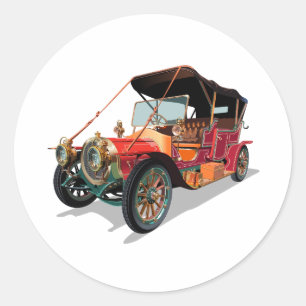 Vintage car classic round sticker