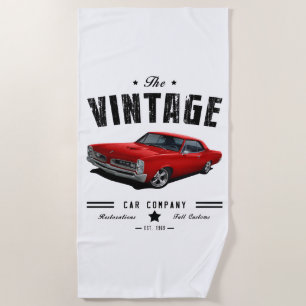 Vintage Car Company Red GTO Beach Towel