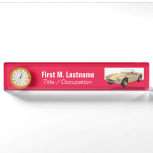 Vintage car custom desk name plate