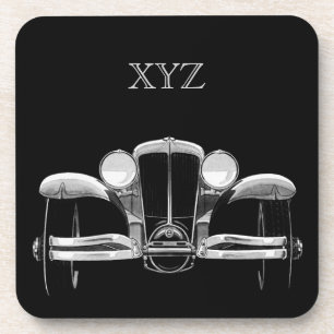 Vintage car custom monogram coasters