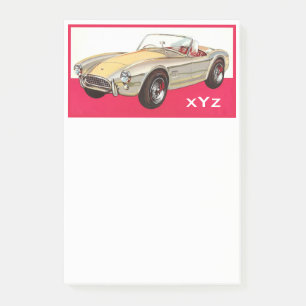 Vintage car custom monogram Post-It notes