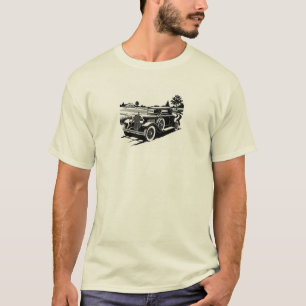 Vintage Car Graphic Natural Colour T-Shirt