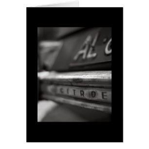 Vintage car greetings card   Citroen 2cv   French