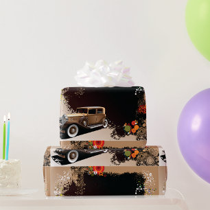 Vintage Car Grunge Wrapping Paper