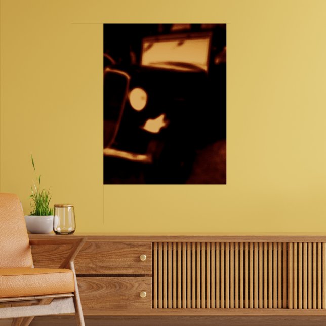 Vintage Car Headlight – Retro Automotive Glow Poster (Living Room 2)