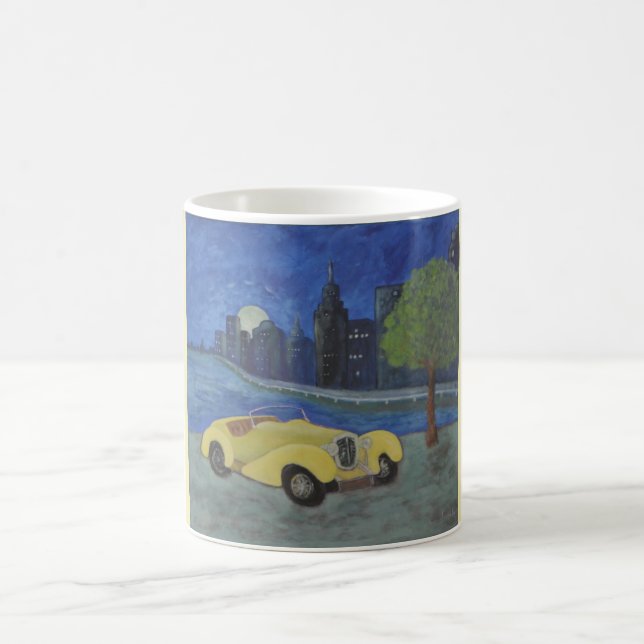 Vintage Car In City Mug (Center)