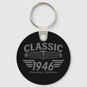 Vintage Car Lover 1946 Made in 1946 80th Birthday Key Ring