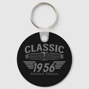 Vintage Car Lover 1956 Made in 1956 70th Birthday Key Ring