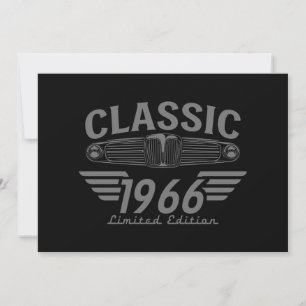 Vintage Car Lover 1966 Made in 1966 60th Birthday  Invitation