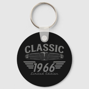 Vintage Car Lover 1966 Made in 1966 60th Birthday Key Ring