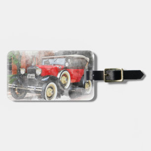 Vintage Car Luggage Tag