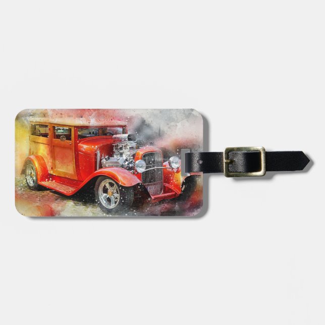 Vintage Car Luggage Tag (Front Horizontal)