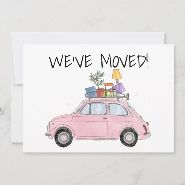 Vintage car New address card (Front)