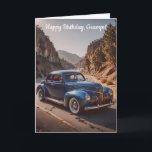 Vintage Car on Mountain Road Birthday Card<br><div class="desc">An old,  vintage car on a winding,  mountain road brings back memories of drives with Grandfather.  The greeting on the front can be changed or omitted.</div>
