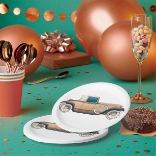 Vintage Car Paper Plate