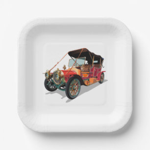 Vintage car paper plate