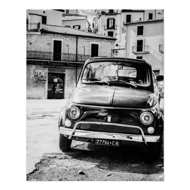 Vintage car Perfect Poster | Fiat 500 | Italy (Front)