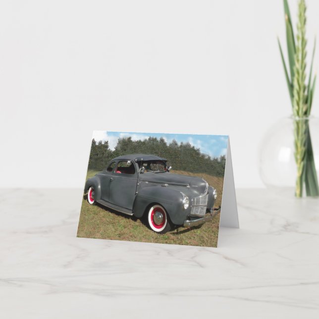 Vintage Car Photo Folded Note Card (Front)
