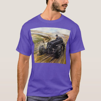 Vintage Car Racing Vehicle Black Race Car on Track T-Shirt