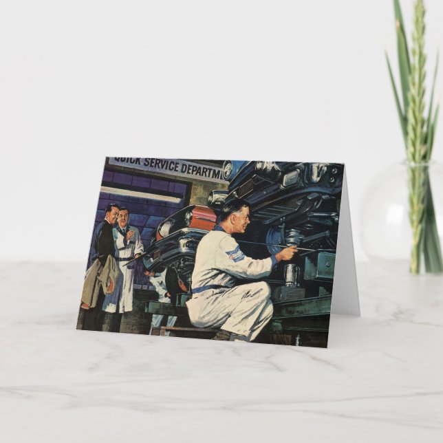 Vintage Car Repair Service Business Auto Mechanic  Card (Front)