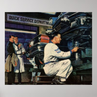 Vintage Car Repair Service Business Auto Mechanic