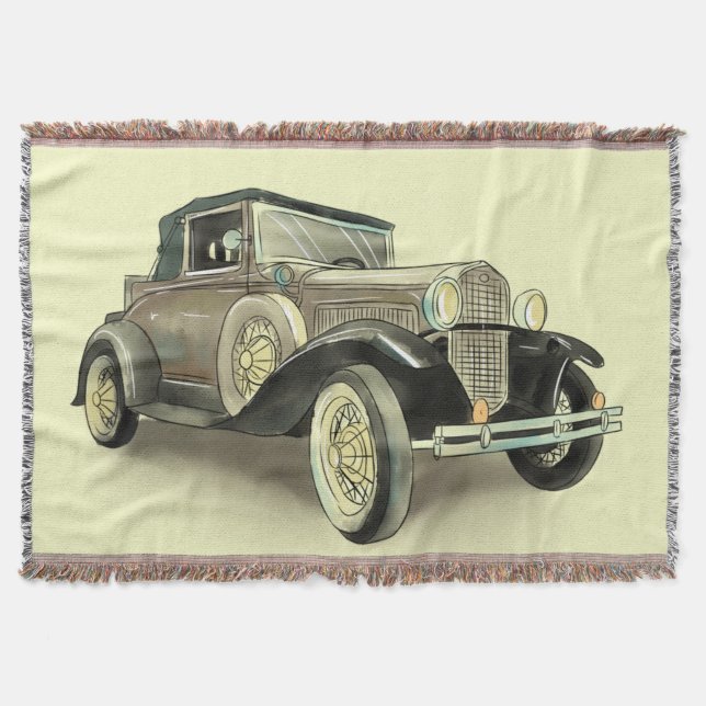 Vintage Car  Throw Blanket (Front)