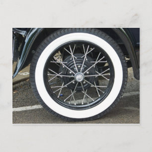 Vintage Car Tire Post Card