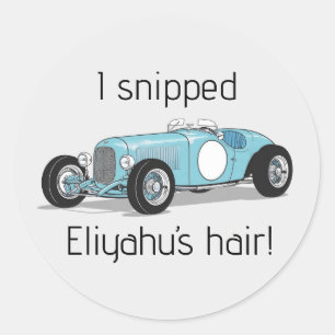 Vintage car upsherin 'I snipped' sticker