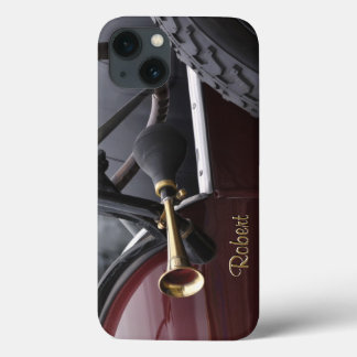 Vintage car with brass horn iPhone 13 case