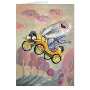 Vintage Car with Monsters