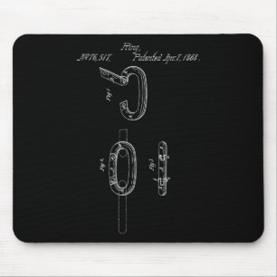 Vintage Carabiner Shirt - Rock Climber Mountain Cl Mouse Pad