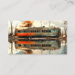 Vintage Caravan Trailer RV Thunder_Cove Business Card