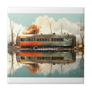 Vintage Caravan Trailer RV Thunder_Cove Ceramic Tile